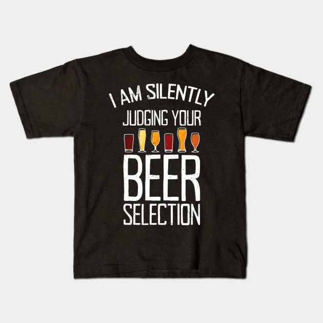 Funny Craft Beer Drinking Silently Judging Beer Snob Kids T-Shirt by easleyzzi